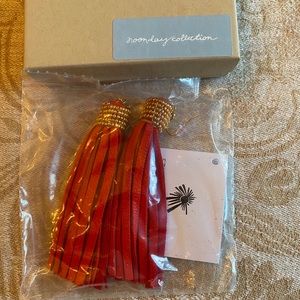 Red dangling earrings